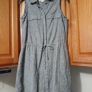 Sleeveless Gray Button-Up Dress MICHAEL Kors Size S